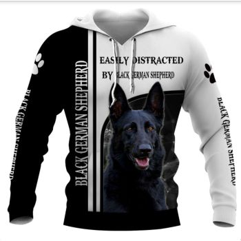 Precious Black White Dog Pattern Animals Hoodie