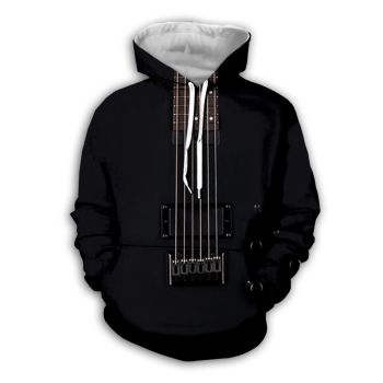 Gorgeous Black Strings Pattern Strings Hoodie
