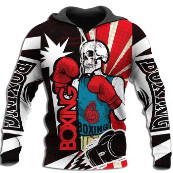 Vintage  Black Red Fist Pattern Tattoo Hoodie