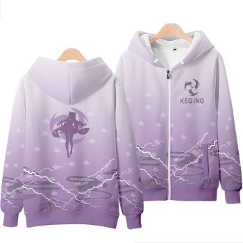 Chic Genshin Impact Keqing Zip-Up Hoodie