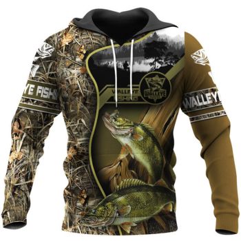 Loose Yellow Black Fish Pattern Animals Hoodie