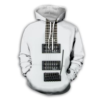 Precious White Strings Pattern Strings Hoodie