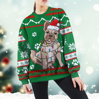 Bulldog Green Christmas Sweatshirt