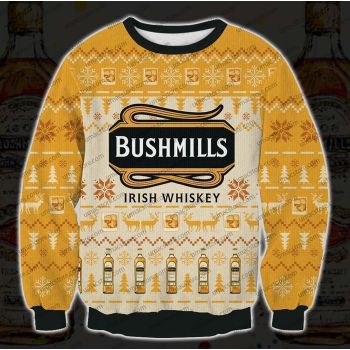 Bushmills Irish whiskey 3D Print Christmas Sweater Tshirt Hoodie Apparel,Christmas Ugly Sweater