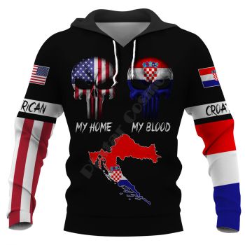 Street Style Black Skull Pattern Skull Hoodie