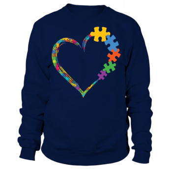 Love Heart Puzzle Autism Awareness Sweatshirt