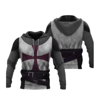 Elegance Black Belt Pattern Armor Hoodie