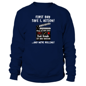 1st day of school 2021 2022 2nd grade back to school meme men Sweatshirt