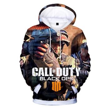Call of Duty Hoodies &#8211; Black Ops 4 3D Full Print Long Sleeve Call of Duty Hooded Drawstring Sweaters