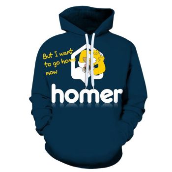 Cartoon 3D Print Hoodie &#8211; Homer Simpson Sweatshirt