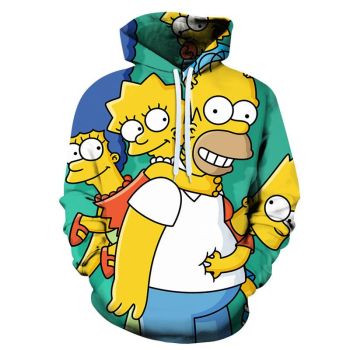 Cartoon 3D Print Hoodie &#8211; Homer Simpson Sweatshirt