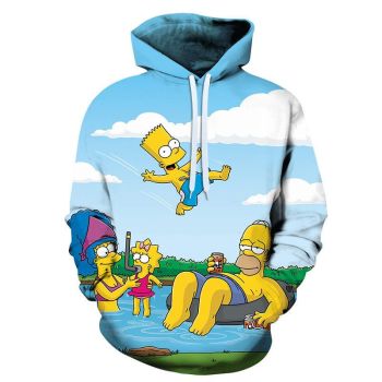 Cartoon 3D Print Hoodie &#8211; Homer Simpson Sweatshirt