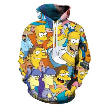 Cartoon 3D Print Hoodie &#8211; Homer Simpson Sweatshirt