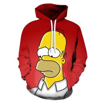 Cartoon 3D Print Hoodie &#8211; Homer Simpson Sweatshirt