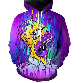 Cartoon 3D Printed The Simpsons Hoodie &#8211; Homer J. Simpson Hooded Pullovers