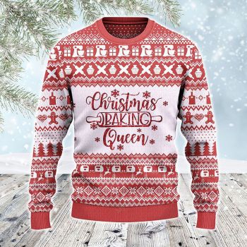 Christmas Baking Queen Baker Gift All Over Print Sweater