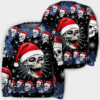 Christmas Skull On The Naughty Hoodie 3D