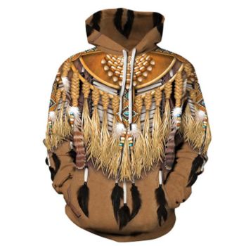 Generous And Beautiful Brown Feather Pattern Animals Hoodie