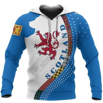 Pretty Blue White Wolf Pattern Animals Hoodie