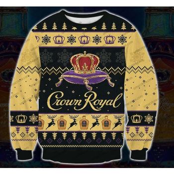 Crown Royal Black 3D Print Christmas Sweater,Christmas Ugly Sweater