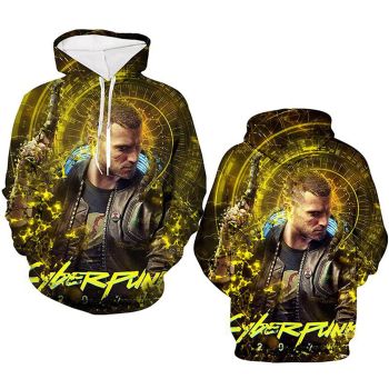 Cyberpunk 2077 Hoodie &#8211; 3D Print Unisex Patterned Pullover Sweatshirt