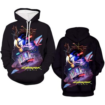 Cyberpunk 2077 Hoodie &#8211; 3D Print Unisex Patterned Pullover Sweatshirt