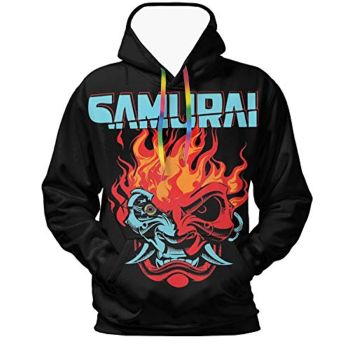 Cyberpunk 2077 Hoodie &#8211; Onicyborg Samurai 3D Print Hooded Pullover