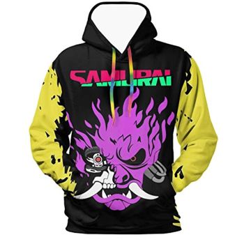 Cyberpunk 2077 Hoodie &#8211; Onicyborg Samurai 3D Print Hooded Pullover
