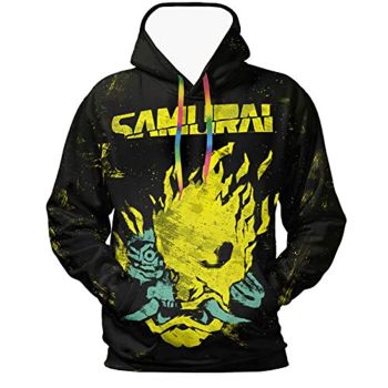 Cyberpunk 2077 Hoodie &#8211; Onicyborg Samurai 3D Print Hooded Pullover