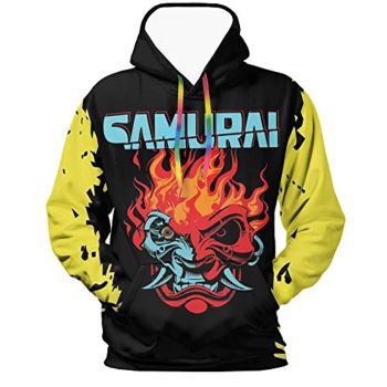 Cyberpunk 2077 Hoodie &#8211; Onicyborg Samurai 3D Print Hooded Pullover