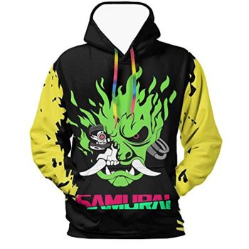 Cyberpunk 2077 Hoodie &#8211; Onicyborg Samurai 3D Print Hooded Pullover
