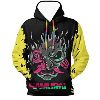 Cyberpunk 2077 Hoodie &#8211; Onicyborg Samurai 3D Print Hooded Pullover