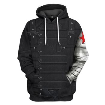 Temperament Black  Star Pattern Armor Hoodie