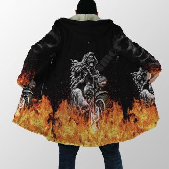 Fashion Black Skull Pattern Halloween Zip-Up Hoodie