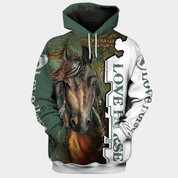 Popular Green White Horse Pattern Animals Hoodie
