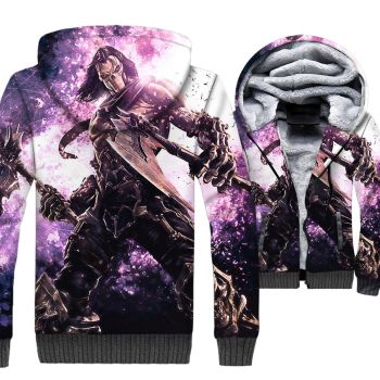Darksiders Jackets &#8211; Darksiders Game Series Death Reaper Character Blue Super Cool 3D Fleece Jacket