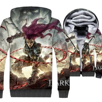 Darksiders Jackets &#8211; Darksiders Game Series Fury Flame Whip Super Cool 3D Fleece Jacket