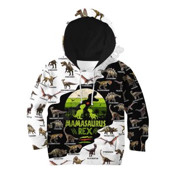 Fashion White Black Dinosaurs Pattern Animals Hoodie