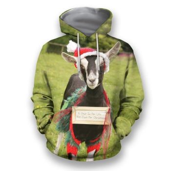 Precious Green Horse Pattern Christmas Hoodie