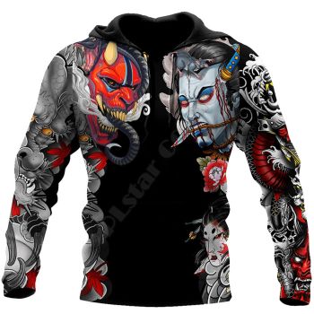 Loose And Gorgeous Black Skull Pattern Tattoos Hoodie