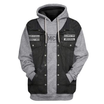  Loose Black Alphabet Pattern Christmas Hoodie