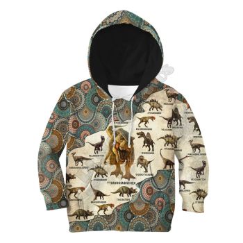 Vintage  Brown Dinosaurs Pattern Animals Hoodie