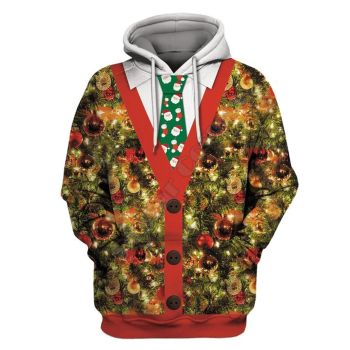  Vintage  Colorful Tie Pattern Christmas Hoodie