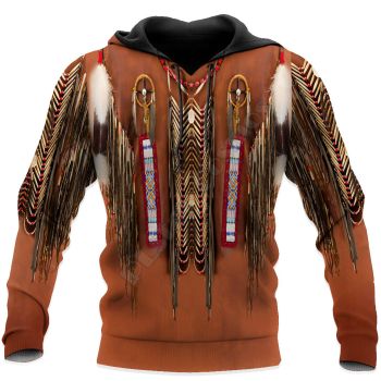 Precious And Gorgeous Brown Tassels Pattern Indians Hoodie