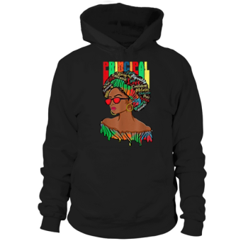 Afro African Principal Black Back To School Hoodies
