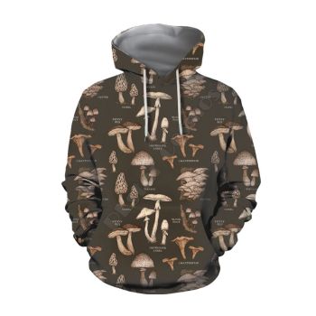  Classical  Brown Mushroom Pattern Mushroom Hoodie