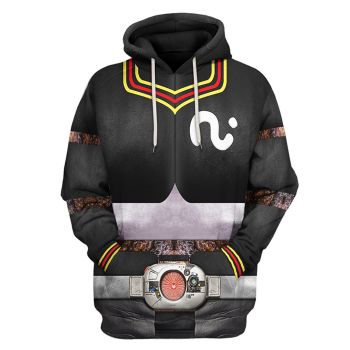 Street Black Belt Pattern Armor Hoodie
