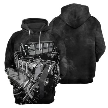  Pretty Black The Machine Pattern Car Hoodie