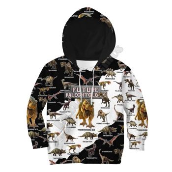 Vintage  And Loose White Black Dinosaurs Pattern Animals Hoodie