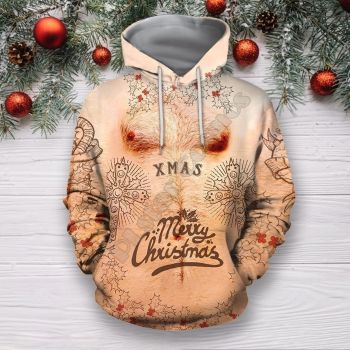 Pretty And Vintage  Brown Alphabet Pattern Christmas Hoodie